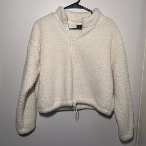 PACSUN L.A. Hearts cropped teddy jacket size S